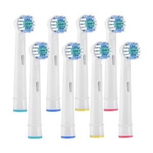 Replacement Toothbrush Heads | Compatible Heads for Toothbrushes Series Cross Action Triumph Smart Series 5000 (White, 8 Pcs)