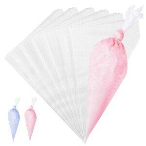 Strong Icing Bags, 100 Pcs Disposable Piping Bags Plastic Thick Icing Pipe Bag for DIY Cake Decorating Tool, Cupcake Biscuit Dessert Cookie Decorating Tools and Baking Stuff, White, 22 Inches