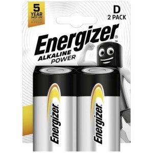 Energizer LR20 D Mono Alkaline Power Battery, Pack of 2