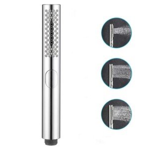 Bathroom Round Handheld Shower Head with 3 Function Water Mode,Easy-Cleaning Silicone Nozzles,Chrome Fnished