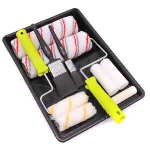 COTTAM | 9 Inch Paint Roller and Tray Set | Emulsion Non Drip Paint Roller Sleeves | Gloss Paint Brushes | Decorating Set for Ceiling, Walls, Doors & Trim