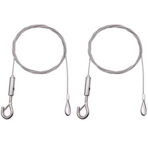 2 Pack 2m Φ2mm Picture Hanging Wire Heavy Duty Kit with Hook and Loop, for Picture, Mirror, Curtain, Hold 40KG