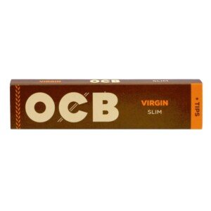 OCB 2300 Unbleached Slim Virgin Papers with Filters (32 Booklets of 32 Papers and Filters), brown