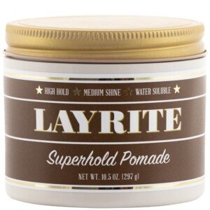 Layrite Superhold Pomade 297g | High Hold | Water Soluble | Medium Shine