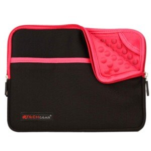 TECHGEAR Slim Neoprene Zipped Protective Sleeve Case Cover with Anti-Shock Bubble Interior fits iPad Mini 7, 6 5, 4, 3, 2, 1, Samsung Tab A9 / A7 Lite 8.0", Lenovo Tab M8 and Other 8" Tablets - Pink