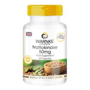 Nattokinase 50mg, Fermented, 2000 FU per Day, Vegan, 60 Capsules | Warnke Vitalstoffe - German Pharmacy Quality
