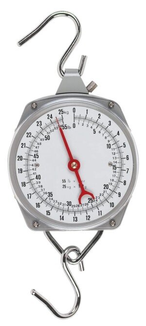 Suspended dial balance 100 kg, graduated in steps of 500 g