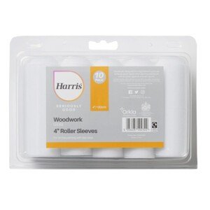 Harris Seriously Good Woodwork Gloss Mini Roller Sleeves, 10 Sleeve Pack, 4"