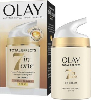 Olay 7-in-1 Total Effects Anti-Ageing BB Cream SPF15 for Medium Shade, Fights The 7 signs of Ageing and Evens Skin Tone, 50 ml