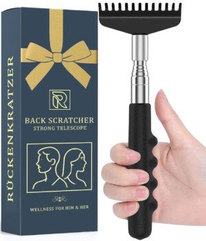 Extendable Large Robust Back Scratcher for Smooth Scratching & Itch Relief. Strong Telescopic Valentines Gifts for Him. Practical Gifts for Men. Back Scratcher for Men & Women