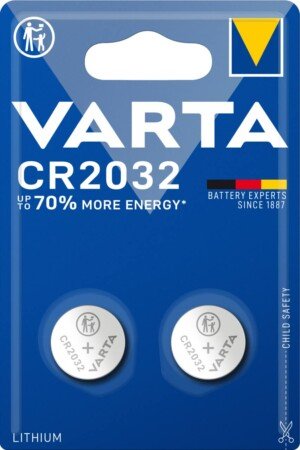VARTA Batteries Electronics CR2032 Lithium button cell battery 2-pack, Button cells in original blister pack of 2