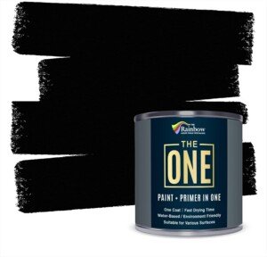 THE ONE All-In-One Paint & Primer - Black Matt, 250 ml | Multi-Surface 1 Coat Formula | Easy Indoor & Outdoor Decorating for Home & Garden Walls, Floors & Furniture | Durable, Water-Based & Low VOC