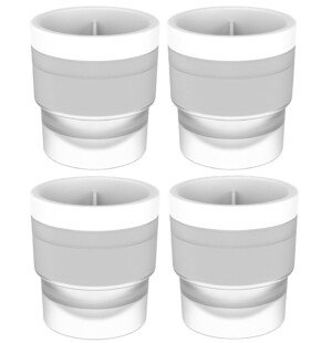 PIPITA 4Pcs Circular Ice Hockey Mold 7cm Ice Sphere Moulds for No-Lead Crystal Whisky Glass 335 ml for Bourbon, Freezer Ice Mold Kitchen Gadgets for Whiskey & Cocktails