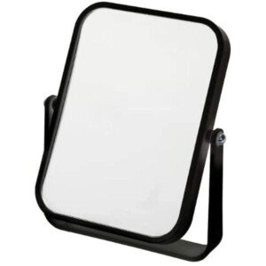 FMG free standing black bathroom mirror,desktop bedroom makeup mirror 360 degree adjustable stand doubled sided 3x magnification 8 inch