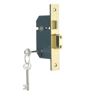 Yale P-M550-PB-65 5 Lever Mortice Sashlock, Visi Pack, Suitable for External Doors, Brass Finish, 2.5 Inch/64 mm