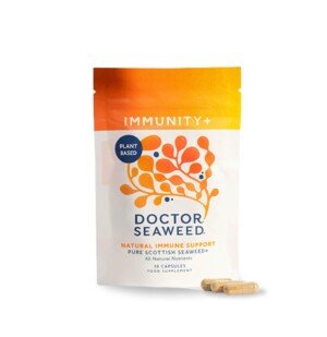 Doctor Seaweed | Immunity+ Capsules | 1 Months Supply | Organic Scottish Seaweed | Plant Based Vitamins B12 + D3 | Immune Support, Energy Boost, All Natural
