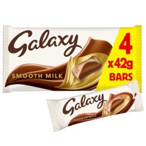 Galaxy Chocolate Bars, Smooth Milk Chocolate Multipack, 4 x 42g, Ideal Christmas Chocolate Gifts, Snacks or Hamper
