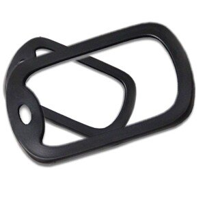 CMJ™ 2 x British US Army Military Style Black Rubber Dog Tag Rectangle Silencers UK Seller