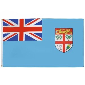 AZ FLAG - Fiji Flag - 3x5 Ft - Light Polyester Fijian Banner with Two Brass Eyelets - Fade Resistant - Vivid Colors - 3' x 5' Feet - 150x90 Cm