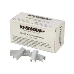 Fixman 983163 10J Galvanised Staples 5000pk 11.2 x 10 x 1.17 mm, Silver