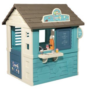 Smoby - Sweety Corner House - Children's Garden Cabin - Snack Theme - Ice Cream Machine - 18 Accessories - Recycled Material - From 2 Years Old - Made in France