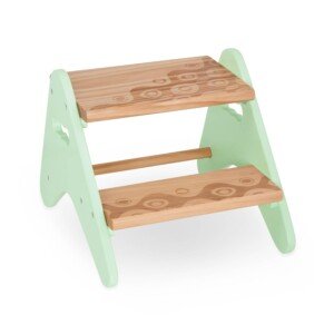 B. toys – Step Stool For Kids – Wooden Stepping Stool – Step Stool For Bedroom, Bathroom, Kitchen – Furniture For Toddlers, Kids – 2+ Years – Peek – A – Boost – Mint