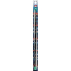 Prym 35 cm 4.50 mm Single-Pointed Knitting Pins, Pack of 2, Aluminium Pearl Grey