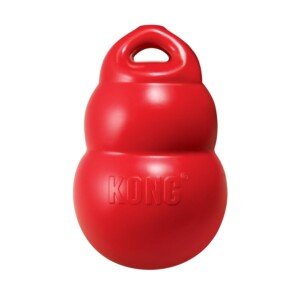KONG Bounzer Dog Toy - Soft and Flexible Oversizes KONG Shaped Fetch Toy - Medium, Red