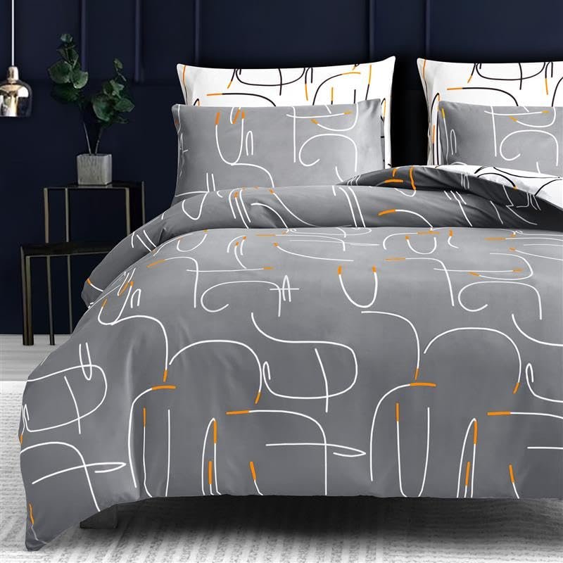 Pamposh King Size Duvet Cover Sets Premium Brushed Microfiber Duvet Cover King Size Ultrasoft Hypoallergenic Reversible 3 PCS Bedding Set With Zipper Closure