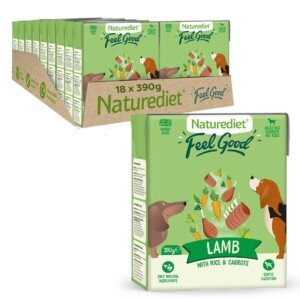 Naturediet - Feel Good Wet Dog Food, Natural and Nutritionally Balanced, Lamb, 390g (Pack of 18)