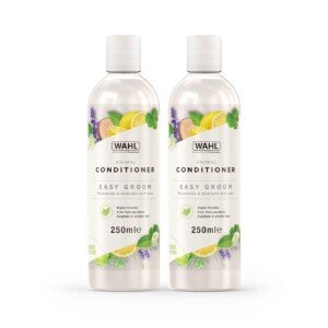 Wahl Easy Groom Animal Conditioner 250ml Twin Pack – Moisturises, Detangles and Protects with Vitamin E, Leaves Coat Smooth with No Residue, Ready to Use in Eco‑Friendly Recycled Bottle