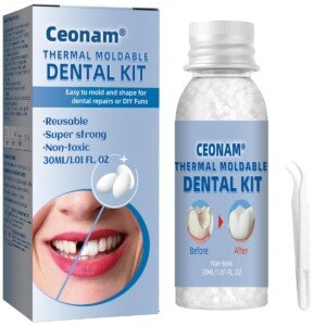 Tooth Repair Kit - Temporary Teeth Replacement Kit for Temporary Restoration of Missing & Broken Teeth Replacement Dentures, DIY Heat Fit Beads…