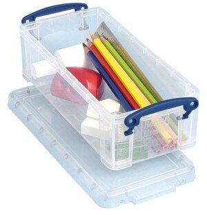 Really Useful Box Plastic Storage 0.9 Litre Clear