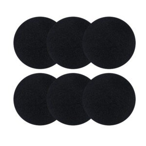 ddLUCK 6 Pack Kitchen Compost Bin Filter, Round Food Waste Bins Activated Filters,Replaceable Extra Thick Charcoal Filters for All Caddy Bucket,1cm Thickness