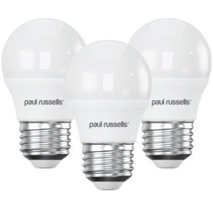 paul russells LED Light Edison Screw E27, 60w Equivalent, 6.5W 806 Lumens LED Bulbs, 4000K Natural Cool White, Mini Globe Frosted G45 ES Golf Ball Energy Saving (Not Dimmable) Lightbulbs, 3 Pack