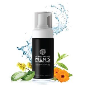 Skin Elements Intimate Wash for Men | pH Balanced Foaming Wash with Tea Tree Oil & Aloe Vera | Soothes, Refreshes & Maintains Hygiene | 4.05 fl. oz.