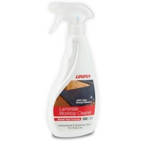 Unika Laminate & Antibacterial Surface Cleaner Spray 500ml – Non-Abrasive Daily Cleaner for Laminate Kitchen Worktops & Hard Surfaces, Biodegradable Formula