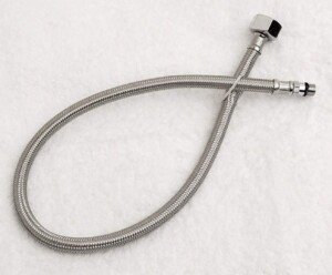 Pack of 2 Monobloc Flexible Tap Connector Tails M10 x 600mm 1/2 BSP Compression Braided Hose by eShoppables