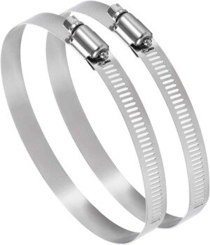 150mm Pack of 2 Adjustable 140-160mm Stainless Steel Pipe Clamp Secure Hose Clip Inline Duct Extractor Fan Cooker Hood