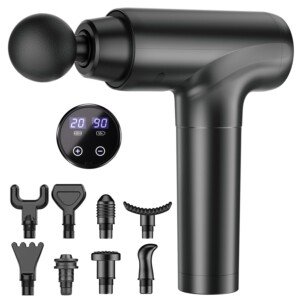 Massage Gun Deep Tissue, Super Quiet, 20 Speeds Cordless Handheld Neck Back & Muscle Massager Gun, 9 Massage Heads, Gifts for Men Women, Best Gift
