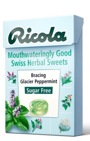 Ricola Box Sugar Free Glacier Peppermint, 45 g, Pack of 10