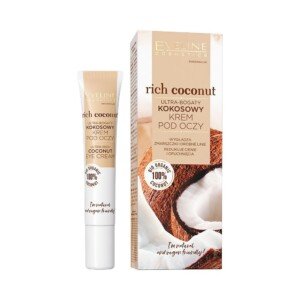 Eveline Cosmetics Rich Coconut Ultra-Rich Coconut Eye Cream with Hyaluronic Acid, Shea Butter & Organic Coconut Oil - 20ml