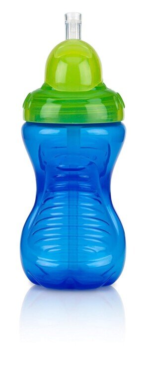 Nuby Flip It Beaker 300 ml with Dripless Straw 12 Months + Assorted Colours