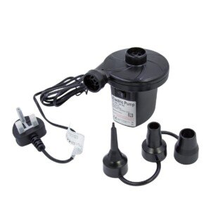 Milestone Camping Electric Air Pump High Power with 3 Nozzles/British Brand & Safety Certificates/Airbeds Inflatable Mattresses Paddling Pools Balls / 3 Nozzles
