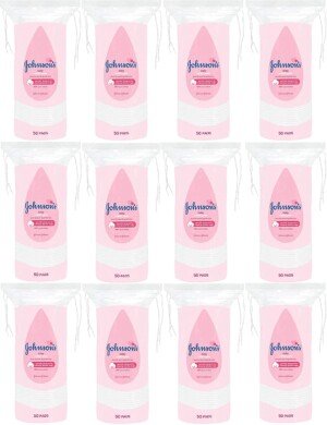 Johnson's Baby Cotton Pads - Pack of 12 x 50