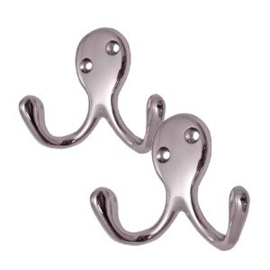 SmartHome New Robe Hooks Twin Chrome Plated 4 Hooks