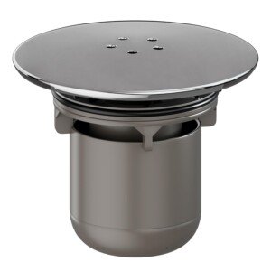 HNNHOME Shower Drain Cover Replacement, Chrome Shower Trap Cover, Removable Top Fitting Cap Parts, 90mm/115mm Shower Plughole Cover, Fast Flow Shower Tray Waste (Warm Grey)