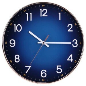 12 Inch Modern Navy Blue Rosegold Wall Clock, Silent Quartz, Perfect for Home, Office, Classroom