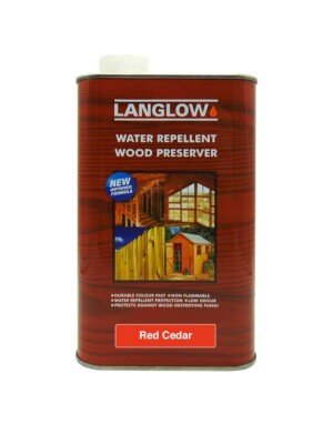 Langlow Wood Preserver Red Cedar 1L - Deep Penetrating Timber Treatment for Structural Wood with Anti Fungal & Rot Resistance