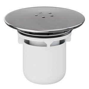HNNHOME Shower Drain Cover Replacement, Chrome Shower Trap Cover, Removable Top Fitting Cap Parts, 90mm/115mm Shower Plughole Cover, Fast Flow Shower Tray Waste (White)